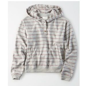 AE Striped Henley Hoodie